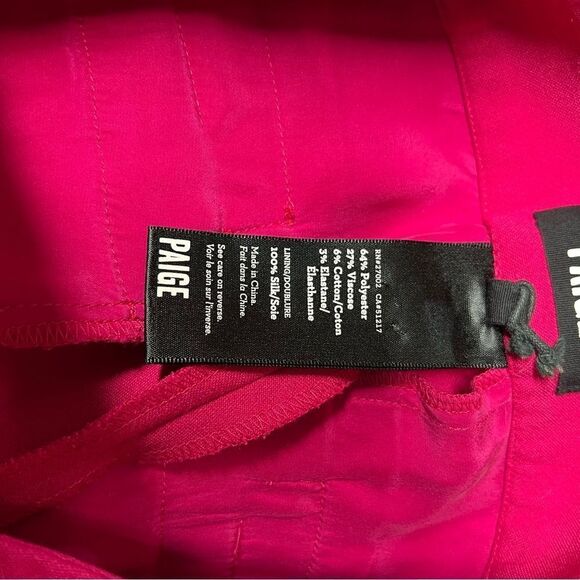 New Paige Black Label Paige 'Gilmore' Crop Slim Leg Pants Fushia Sz 2 - Picture 5 of 9